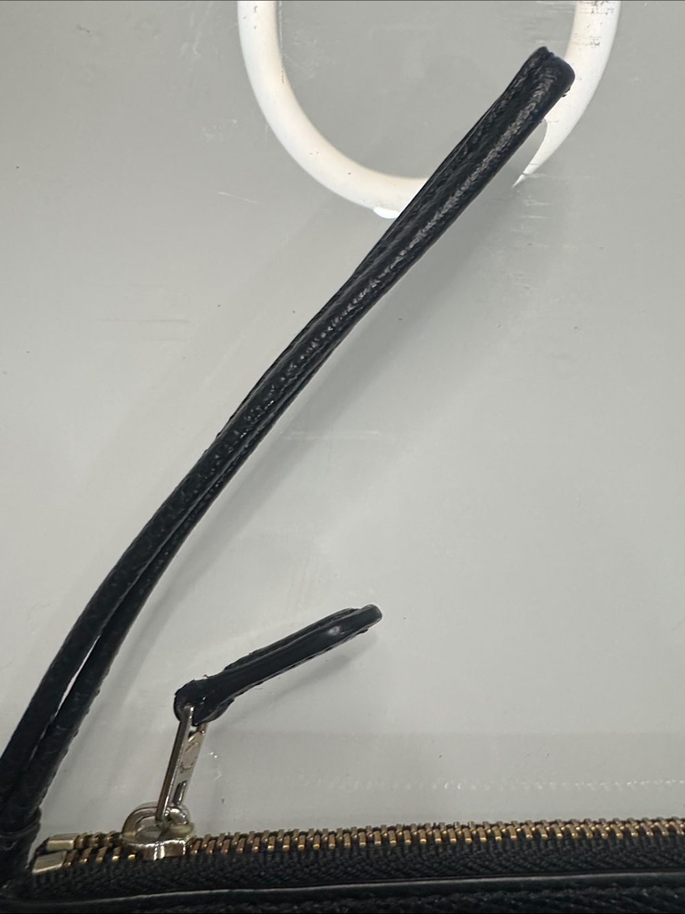 Coach Black Leather Wristlet with Gold Logo - Picture 4 of 9